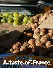 Concarneau market walnut stall 