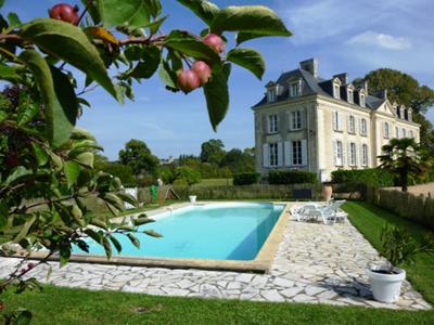 the pool next to the chateau