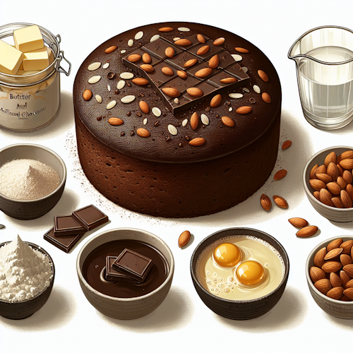 chocolate cake with almonds  picture