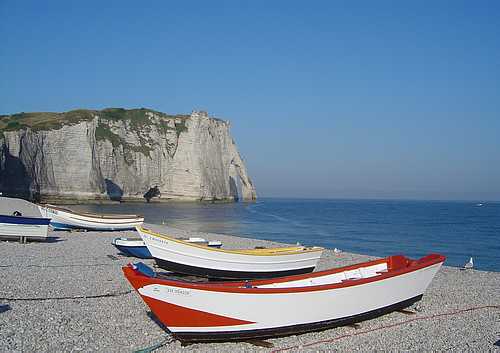 Etretat fishing boats france picture