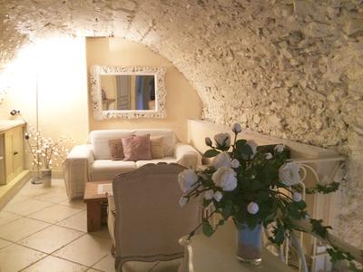 In through front door into sitting room