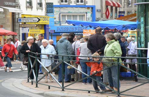 Granville fish stall La Manche Normandy