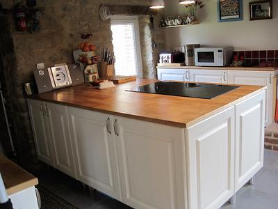 Kitchen with built in ceramic hob