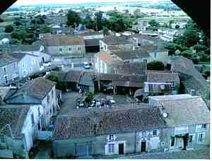 The village of Bazoges en Pareds from tower