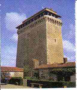 The village of Bazoges en Pareds the tower