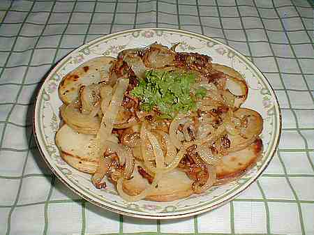 Fried potatoes with onions picture