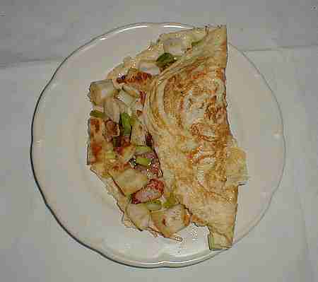 omelette with croutons recipe