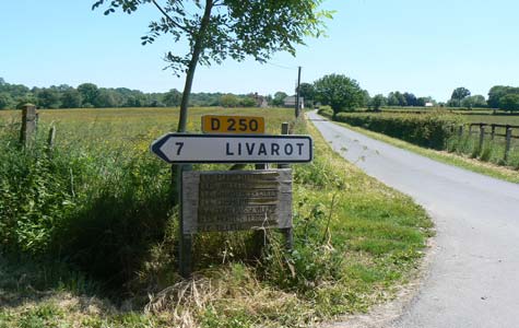 Livarot road sign France Calvados Normandy