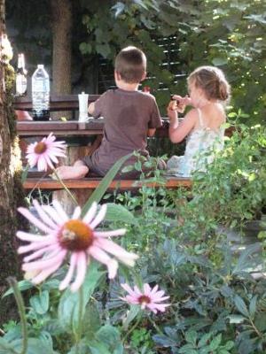 One of our outside eating areas