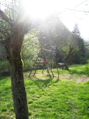 Our meadow with playground and barbecue area, right by the River Arac