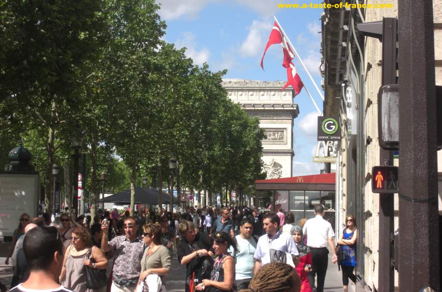 Paris view towards the Arc de Triomphe 