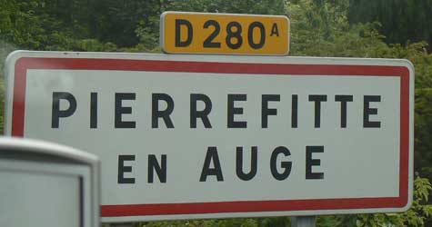 Pierrefitte-en-Auge sign Calvados Normandy