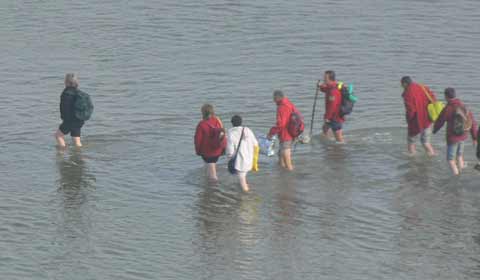 Le Mont Saint Michel walk acroos the bay Manche Normandy