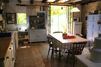 Kitchen gives onto the sunny garden 
