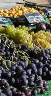 Concarneau market fresh grapes 