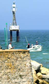 Fishing off the jetty at Courseulles