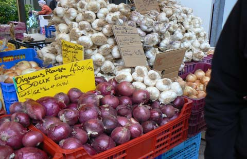 granville onion stall Manche  Normandy 