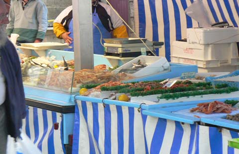Granville fish stall Manche Normandy