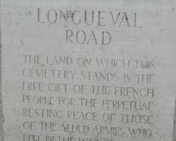 Longueval road cemetery sign picture 